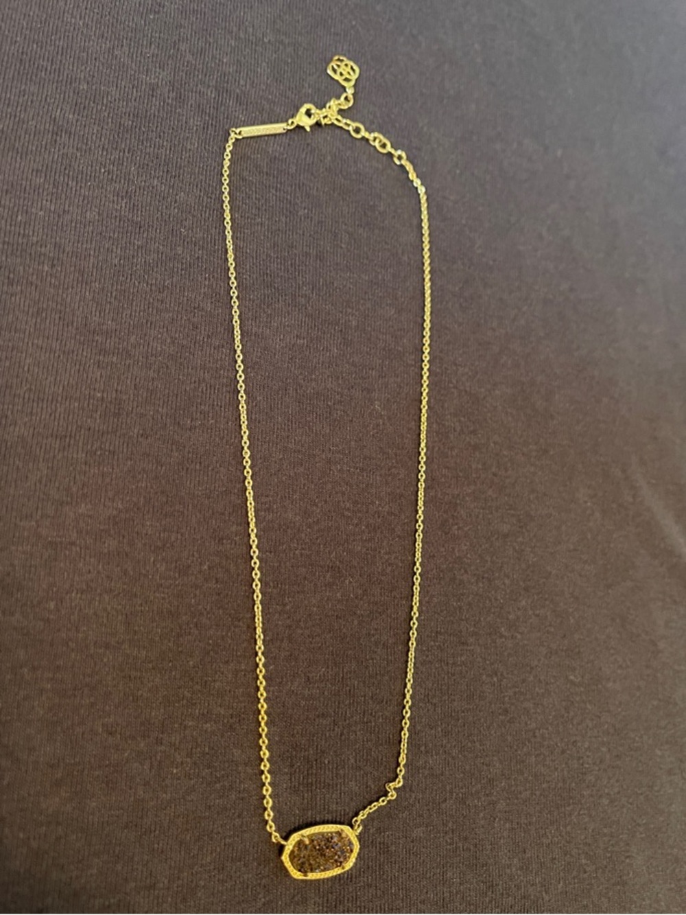 Kendra Scott Gold Plum Drusy Pendant Necklace - Elegant Women's Jewelry